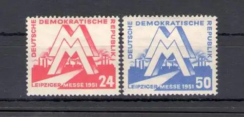 1951 DDR, Leipziger Messe, 2 Werte, Yvert Nr. 34-35, postfrisch**