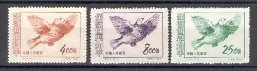 1953 CHINA - Mi.Nr. 1212-14 - MH* - Ohne Gummi