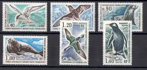 1976 Taaf , Fauna - Yvert n. 55/60 - 6 Werte - postfrisch**