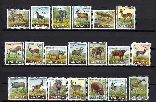 1953 Angola - Wildtiere - Yvert Nr. 357-376 - 20 Werte - postfrisch **