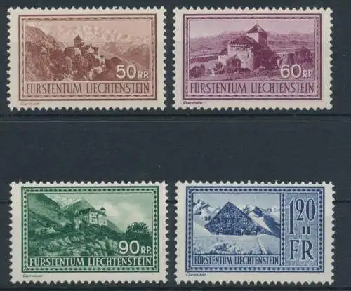 1934 Liechtenstein, n. 118/121, Verschiedene Ansichten I Serie, 4 Val, postfrisch**