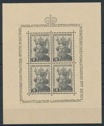 1946 Liechtenstein - Zettel Nr. 6, Bildnis des Schutzpatrons des Fürstentums, postfrisch **