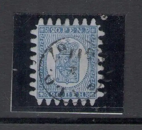 1866-70 Finnland - Nr. 8, Wappen 20 S. hellblau auf himmelblau - gebraucht