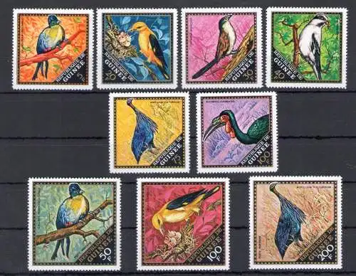 1971 Guinea - Katalog Yvert Nr. 440/45 + Luftpost 97/99 - Vögel - 9 Werte - komplette Serie - postfrisch **