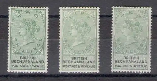 1888 Bechuanaland Postage e Revenue - SG 16-18-19 - MH*