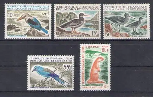 1967 Territoire des Afars et des Issas - Yvert 329/33 - Uccelli - MNH **