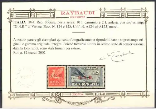 1944 Italienische Sozialrepubblica, Luftpost Nr. 117/25 - postfrisch**