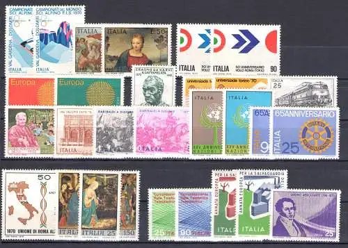 1970-1979 Italien, komplette Jahrgänge 378 Werte, postfrisch - postfrisch **