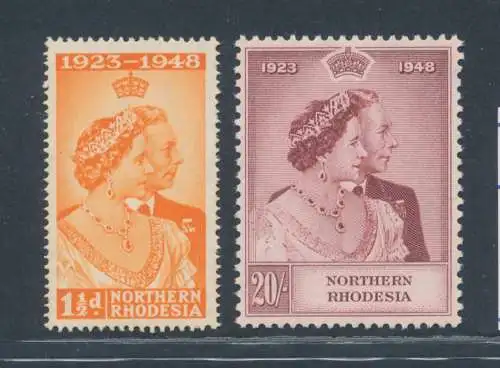 1948 Nordrhodesien, Stanley Gibbons n. 48/49 - postfrisch**