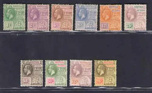 1921-27 British Guayana - Stanley Gibbons Nr. 272/82 - postfrisch**