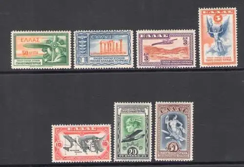 1933 GRIECHENLAND, Luftpost Nr. 8/14 - Verschiedene Motive - MH*