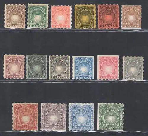 1890-95 Britisch-Ostafrika- Stanley Gibbons Nr. 4/9 + 11/19 - MH*