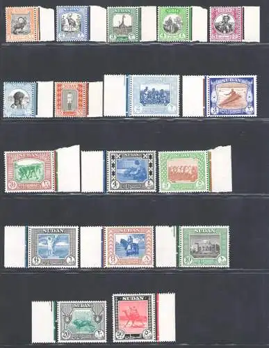 1951-61 Sudan - Stanley Gibbons Nr. 123-39 - postfrisch **