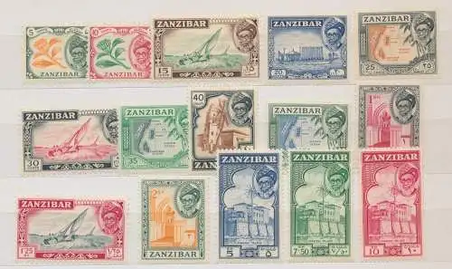 1957 ZANZIBAR - SG Nr. 358/372 - Sultan Khalifa Bin Harub - 15 Werte - postfrisch **