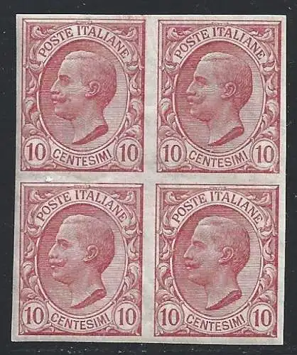 1906 KÖNIGREICH - Nr. 82e 10 c. rosa MNH/** VIERTEL UNGEZÄHNT