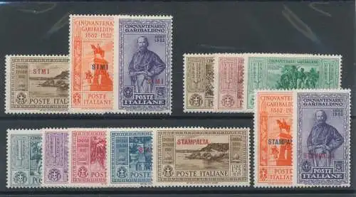 1932 GIRI COLONIALI, Garibaldi 130 Werte, MLH/*