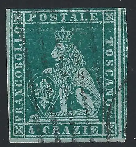 1851-52 TOSKANA, Nr. 6c 4 cr. GEBRAUCHT