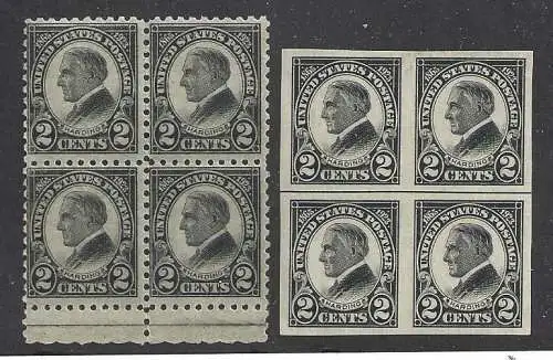 1923 USA, Nr. 422/423 QUARTINA MNH/**