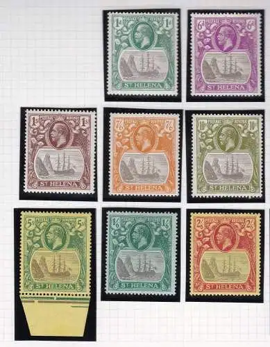 1922-37 ST. HELENA, SG 97-112 8 Werte MLH/*