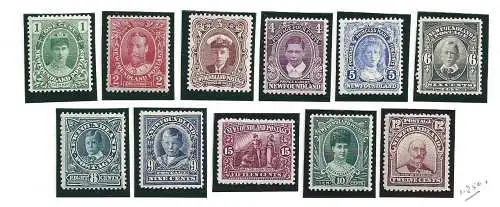 1911-16 TERRANOVA - NEWFOUNDLAND - SG 117/127, Krönung - Krönung, 11 Werte, MH*