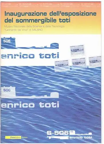 2005 Italien - Republik, Folder Eröffnung Ausstellung U-Boot Toti MNH **