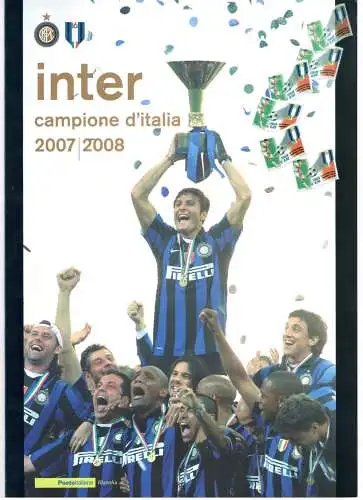 2007-2008 Italien - Republik, Folder Briefmarken Fußball Inter Campione d'Italia MNH **