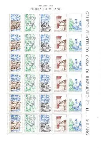 1975 Storia di Milano, Minifoglio Nuovo ERINNOFILO MNH **