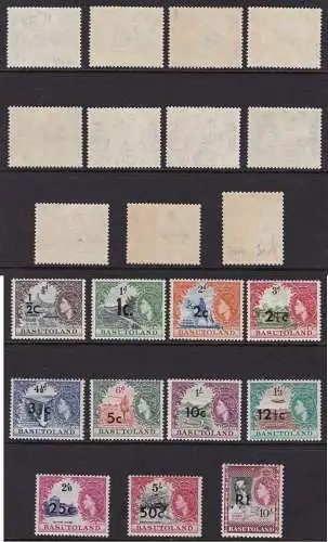 1961 Basutoland - SG Nr. 58/68 Satz mit 11 Werten Typ I postfrisch/**