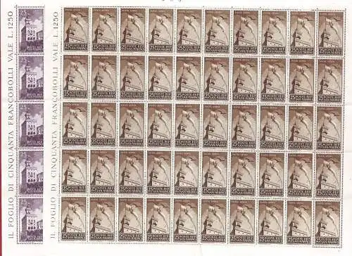 1945 SAN MARINO, Nr. 278+A49 Regierungspalast MNH/** BLATT