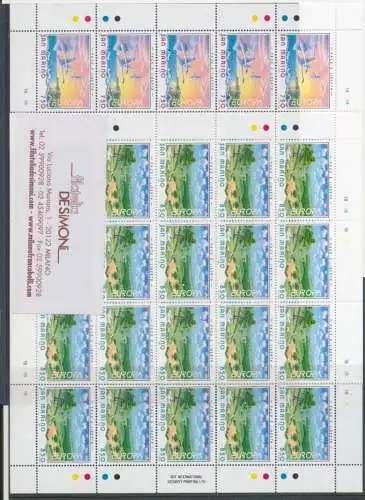 1995 EUROPA CEPT San Marino 2 Minifogli Pace e Libertà MNH **