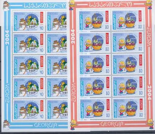 2004 EUROPA CEPT Georgien 2 Minifogli Le Vacanze MNH **