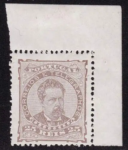 1882-87 Portugal - Yvert Nr. 59 25 Reals braun postfrisch **