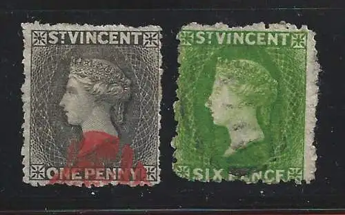 1871 ST. VINCENT - SG Nr. 15/16 GEBRAUCHT