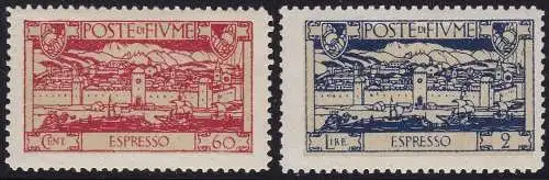 1923 Fluss, Ex Nr. 7/8 2 Werte MLH/*