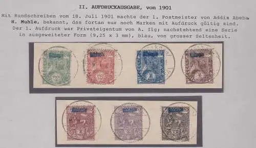 1902 ÄTHIOPIEN/ÄTHIOPIEN/ATHIOPIEN - Mi. 1 II- 7 II komplette Serie auf Fragment