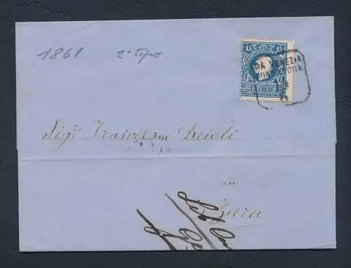 1859 LOMBARDO VENETO - Nr. 32 15 blaues Geld auf Brief nach Zadar