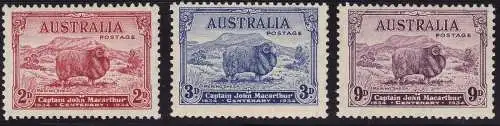 1934 AUSTRALIEN - SG 150/152 3er Set postfrisch / **