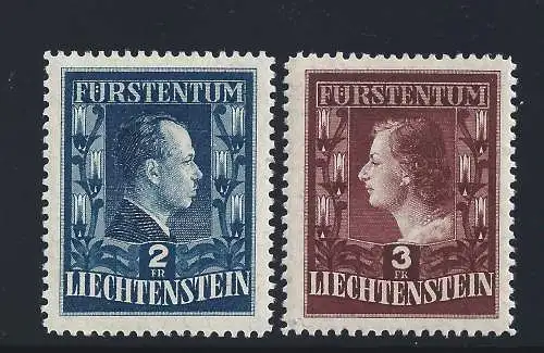 1951 Liechtenstein, n. 266/267 Herrschende Prinzen MNH/**