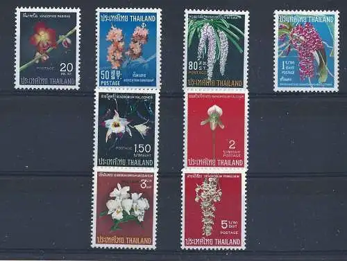 1967 Thailand - SG 570-577 ORCHIDEEN 8 Werte postfrisch **