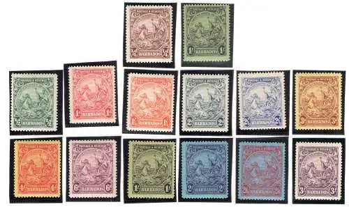 1938-47 BARBADOS 14 val SG Nr. 248/252 MLH*