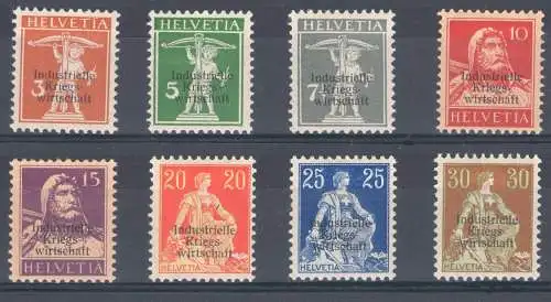 1918 Schweiz Einheitsdienstmarken Nr. 1-8 8 Val MLH / *