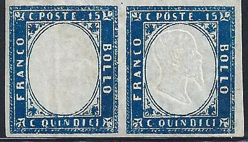 1863 Italien - Königreich, Nr. 11+11n SORTE - MNH ** Raybaudi Zertifikat VOLLGUMMI