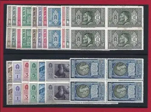 1933 Italien - Königreich - Dante Alighieri Nr. 303/314 + Luftpost A26/31 + Luftpost Nr. 41 -19 Werte MNH ** VIERTEL MIT ROST