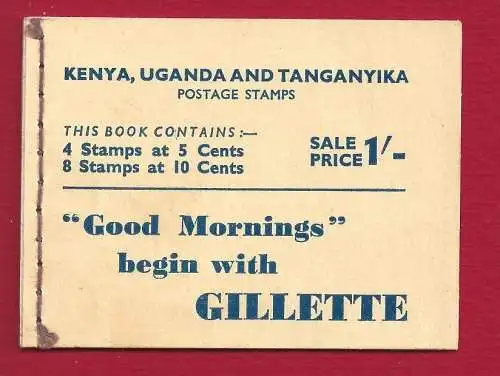 1952 Kenia Uganda Tanganjika - LIBRETTO Stanley Gibbons SB4a GIORGIO VI