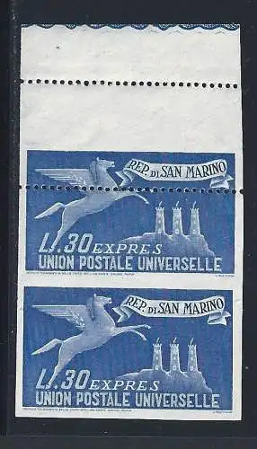 1946 SAN MARINO, Espressi n. 15d 30 Lire Übersee MNH/** PAAR