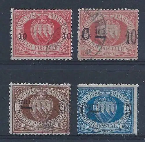 1892 SAN MARINO, Nr. 8/11 Serie gebraucht