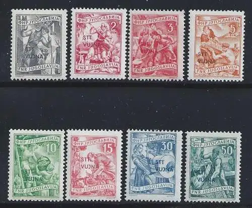 1953 TRIEST B, Nr. 74/81, Wirtschaft und Industrie, 8 Werte, postfrisch**