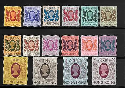 1982 HONGKONG, SG 415/430 16 Werte postfrisch **