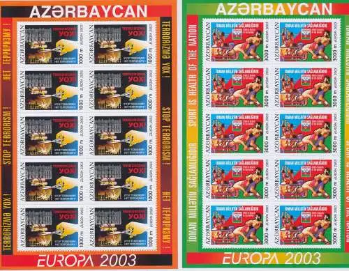 2003 EUROPA CEPT Aserbaidschan Nr. 2 Kleinblätter. Arte Manifesti MNH**