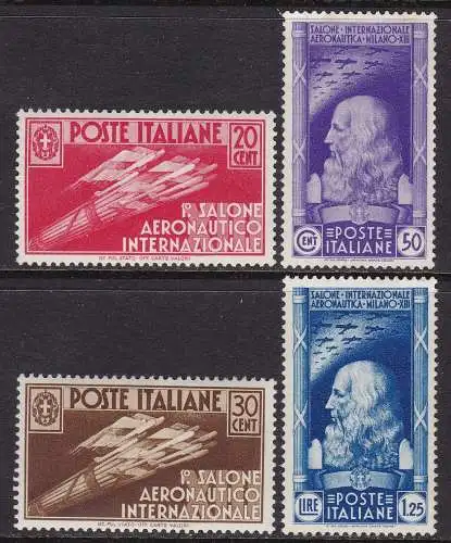 1935 Königreich Italien, Nr. 384/387 die komplette Serie mit 4 Werten - Zertifikat Blond